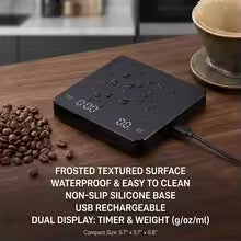 USB Rechargeable Coffee Scale with Timer – 0.1g High Precision Digital Espresso Scale for Pour Over & Brewing