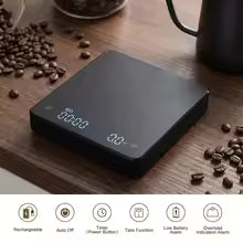 USB Rechargeable Coffee Scale with Timer – 0.1g High Precision Digital Espresso Scale for Pour Over & Brewing