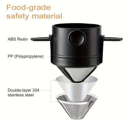 Reusable Pour Over Coffee Dripper – Portable Filter for Fresh Coffee Anywhere