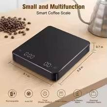 USB Rechargeable Coffee Scale with Timer – 0.1g High Precision Digital Espresso Scale for Pour Over & Brewing